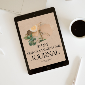 nervous system care journal text, on a tablet