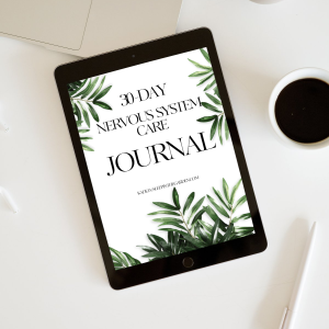 nervous system care journal text, on tablet